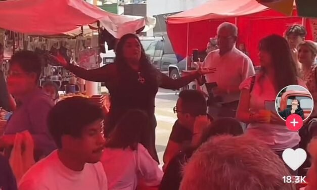 Mujer se vuelve viral luego de cantar opera en un puesto de quesadillas