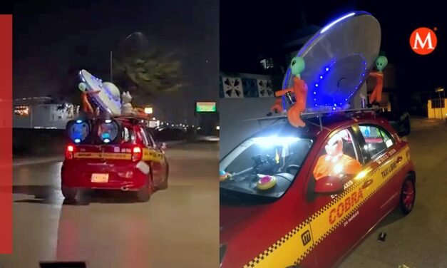 ‘Taxi volador’ causa sensación luego de captar un marciano manejándolo