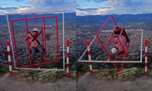 VIDEO: Turista cae a un barranco dentro de un juego giratorio