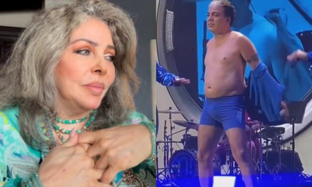 Verónica Castro reacciona al ver el show de Cristian en calzones