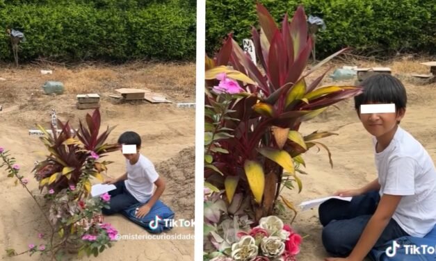 VIDEO: Niño conmueve a internautas luego de ir a la tumba de su madre y hacer la tarea ahí