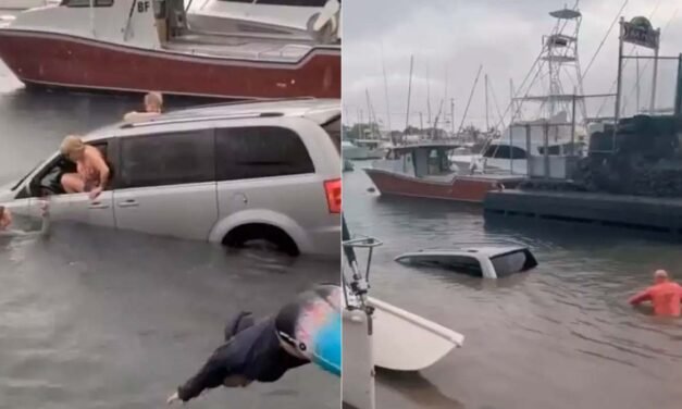 VIDEO: Turista hunde su camioneta luego de seguir las indicaciones del GPS