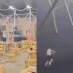 VIDEO: Fuertes vientos lanzan por los aires a personas de China en un restaurante