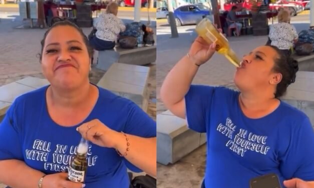 ‘Doña chela’, la mujer que se volvio viral tras tomarse una cerveza en cuatro segundos