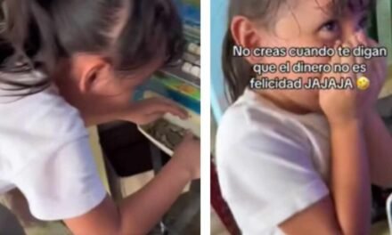 Niña se vuelve viral luego de estar al borde del llanto tras ganar en la maquina tragamonedas