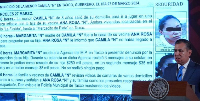 Mensajes extorsivos durante denuncia de desaparición de Camila