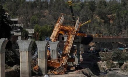 Desplome de lanzadora en obras del Tren Interurbano: Segundo accidente del año