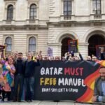 Manifestación en Londres piden la liberación de Manuel Guerrero, perseguido en Qatar por su orientación sexual y VIH