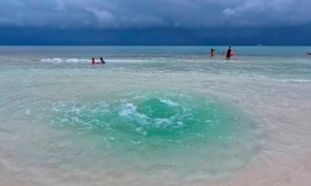 Fenómeno natural sorprende en Playa del Carmen: surgen 12 ojos de agua