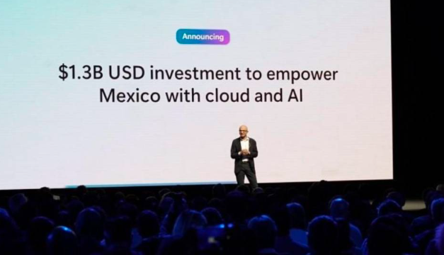 Microsoft anuncia inversión histórica de 1.3 mil millones de dólares en México