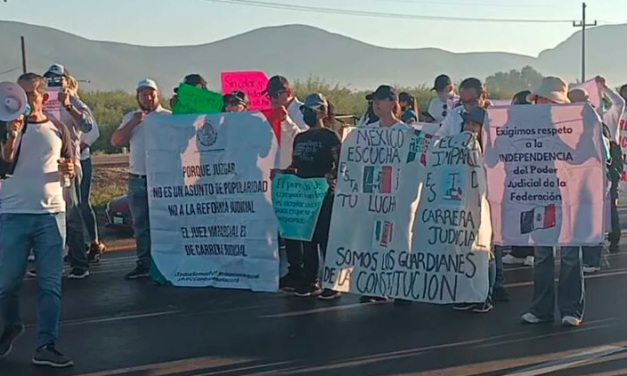 Carretera Torreón – Saltillo bloqueada en protesta por Reforma al Poder Judicial