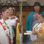 Claudia Sheinbaum recibe el bastón de mando de pueblos indígenas: anuncia 100 puntos de su gobierno