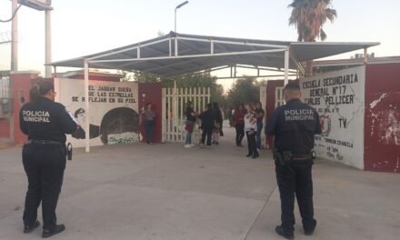 Policía Municipal de Torreón responde a reporte de amenazas de tiroteo en la Secundaria General #17