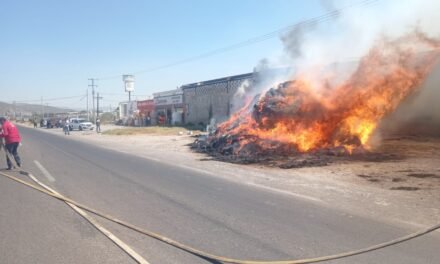 Incendio de vehículo de carga en Lerdo deja solo daños materiales