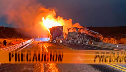 Tragedia en Coahuila: tráiler y camión chocan de frente; conductores mueren calcinados