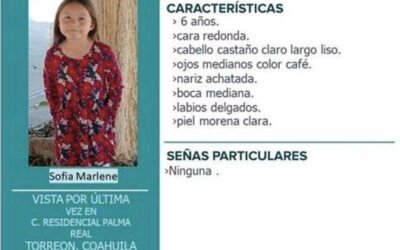 Desaparece Sofía Marlene, niña de 6 años, en Torreón: activan búsqueda urgente