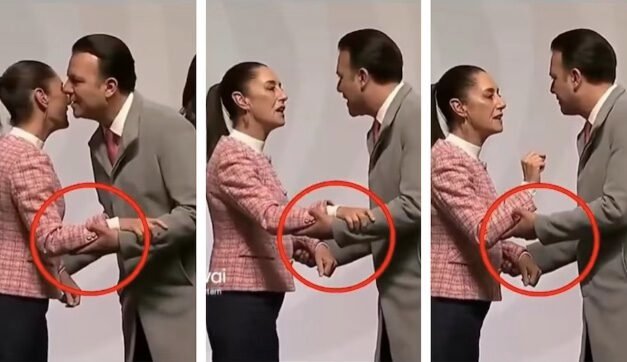 Señalan a Esteban Villegas de irrespetuoso y machista tras incómodo saludo a Claudia Sheinbaum
