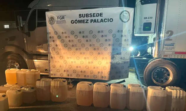 Decomisan metanfetamina líquida en Gómez Palacio: denuncia anónima fue clave