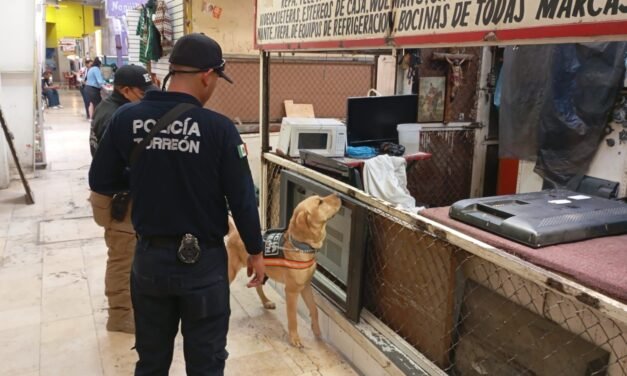 Agente Arturo localiza marihuana en Mercado Alianza de Torreón