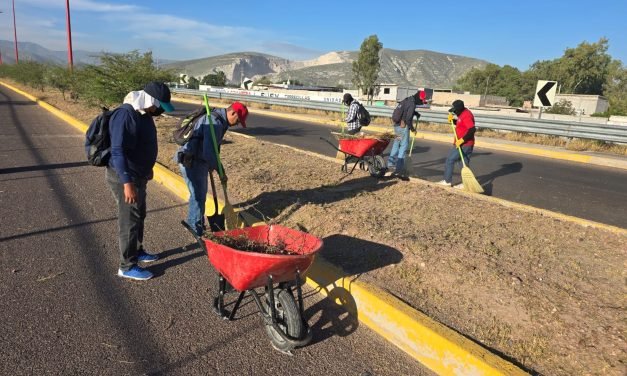 Limpian y embellecen el Blvd. Villa de Las Flores en Lerdo