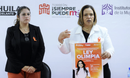 Torreón conmemora el 25N con conferencia de Olimpia Coral Melo sobre prevención de la violencia digital