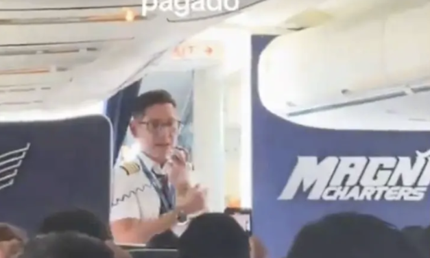 Pasajeros de Magnicharters quedan retenidos en avión en el AICM; piloto se encerró en cabina y fue detenido