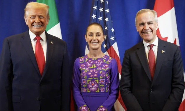 Sheinbaum sostiene primer encuentro presencial con Donald Trump y Mark Carney en Washington durante sorteo del Mundial 2026