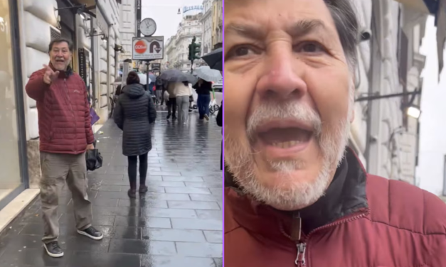 Captan a Fernández Noroña en tienda de lujo en Roma y se confronta con ciudadano mexicano